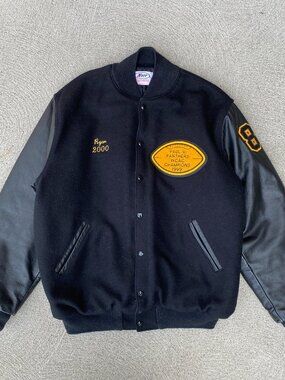Vintage USA Varsity Football 90s Leather Wool Jacket